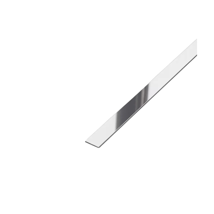 Profil platbanda, Inox, Dreptunghiular, 270 x 1.5 cm, 0.6 mm grosime, Argintiu cu finisaj lucios
