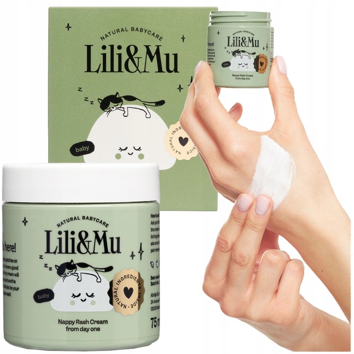 Crema Pentru Iritatii de Scutec, Lili&Mu, Cu Zinc si Unt de Shea, Protejeaza Impotriva Umiditatii, Calmeaza Roseata si Regenereaza Pielea Delicata a Bebelusilor, 75 ml