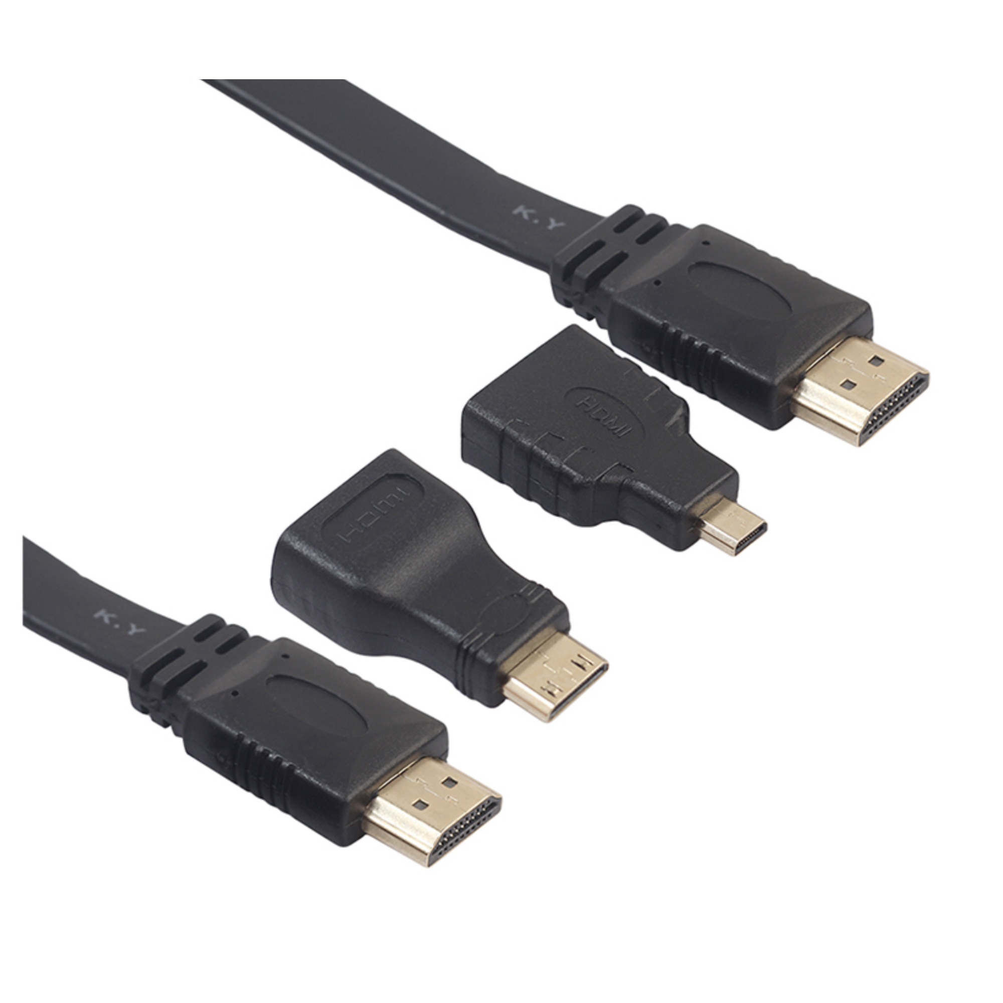 1,5 м HDMI кабел, включително 1 micro HDMI адаптер и 1 mini HDMI ...
