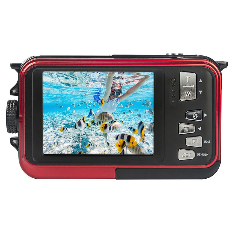 Agfa WP8000RD Realishot Waterdichte Fotocamera 24 MP - Rood - Volledig Pakket