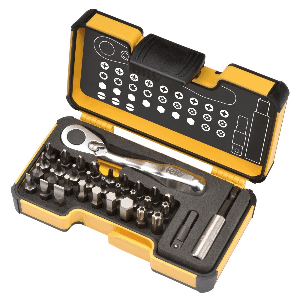 Set biti Drepti-PH-PZ-TX 25MM si Adaptor XS FELO 33 piese