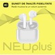 Casti wireless bluetooth, Zoopie®NEOplus, audio, earbuds in ear, fara fir, sport, alergare, cu microfon, casti true wireless, pentru telefon, control touch, asistent vocal, universale, Bluetooth 5.3, alb