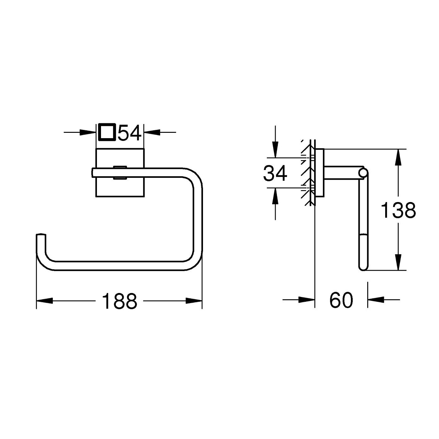 Grohe handdoekhouder Essentials Cube chroom