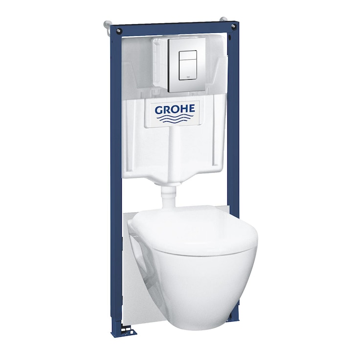 Grohe Serel WC 39468000 csomag 5 az 1-ben, keret, Serel WC, SoftClose, rögzítőelemek, működtetőlap, fehér/króm