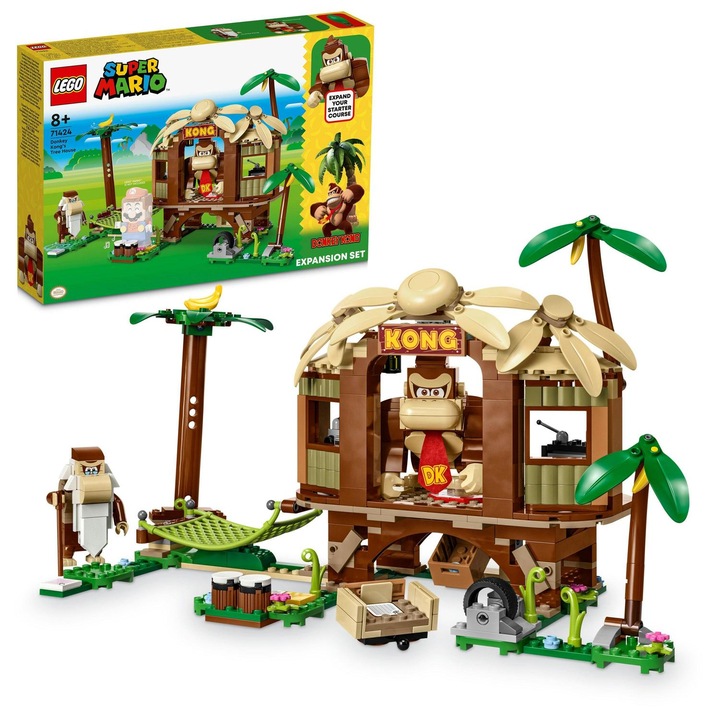 LEGO® Super Mario - Разширителен комплект - Къщата на дърво на Донки Конг 71424, 555 части