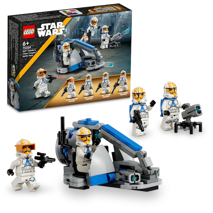 LEGO® Star Wars - Pachet de lupta Clone Trooper™ al lui Ahsoka™ din Compania 332 75359,108 piese