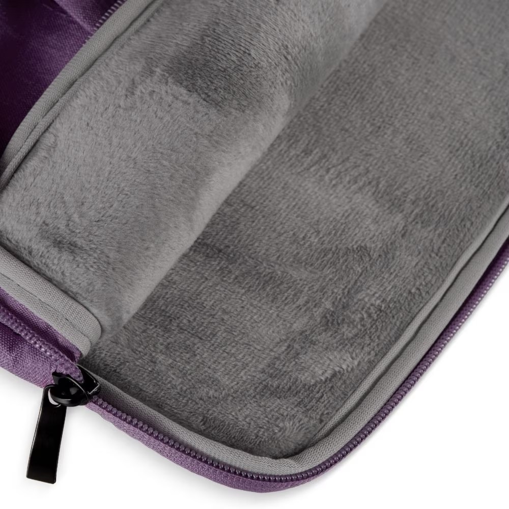 Husa de Protectie si Transport Laptop/Tableta, Dimensiune 15" Inch, Poliester/Impermeabil/Captusit la interior cu burete antisoc, Inchidere cu fermoar, Buzunar lateral, Compatibil Apple MacBook, Asus, Acer, Dell, Huawei, Mov/Violet