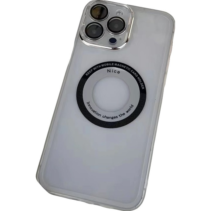 Защитен калъф MagSafe TPU, Flippy, за iPhone 12/12 Pro, с лого изрез, Camera Glass Foil, Transparent