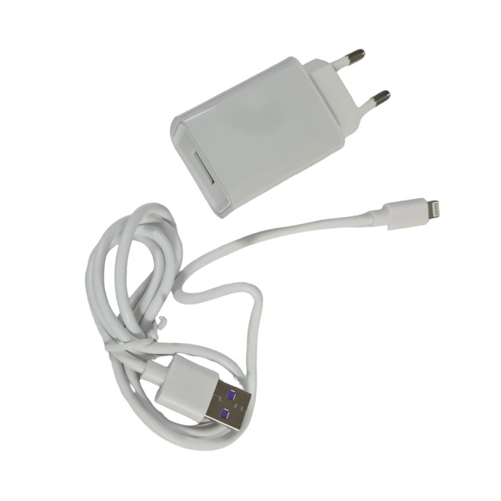 Aljzatadapter készlet és Lightning adatkábel, kompatibilis az Apple-lel, 3.4A, 1m, 077995