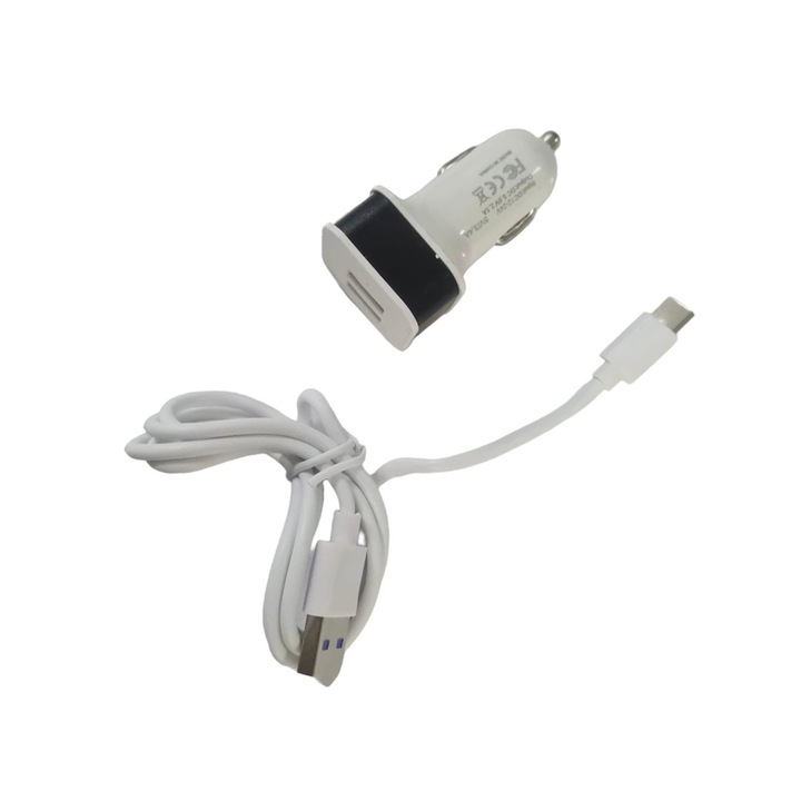 Autós töltőkészlet és c típusú adatkábel, Androiddal kompatibilis, 3.4A, 1m. 077997