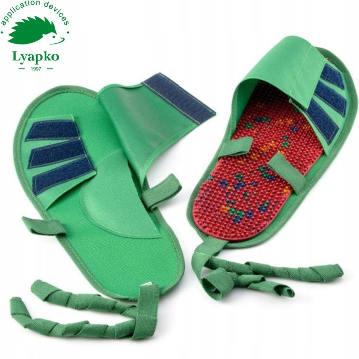 Papuci de masaj Lyapko 37-40 multicolori cu ace metalice – reflexoterapie, relaxare, reducerea durerii, stresului si insomniei, echilibru energetic natural