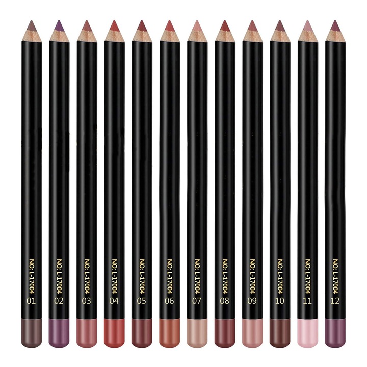 Set 12 creioane pentru buze, Zggzerg, Multicolor