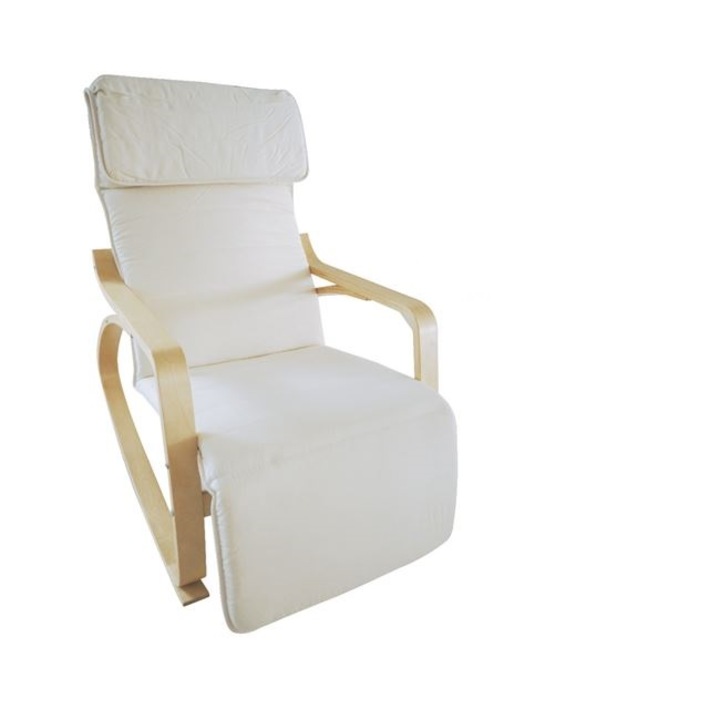 Релакс Кресло DK STYLE Хамилтон, Бял, 67x105x90cm