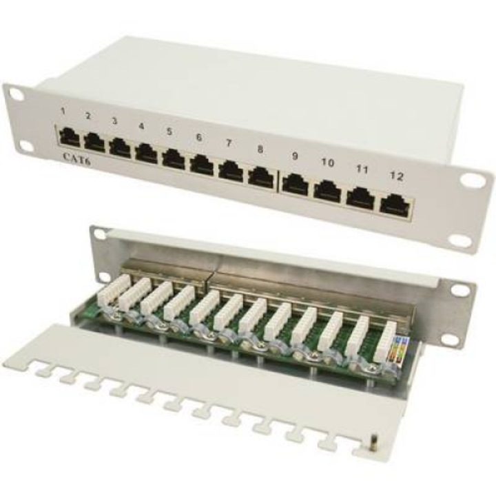 12 portos CAT6 patch panel, 25,4 cm, LogiLink NP0041 (NP0041)