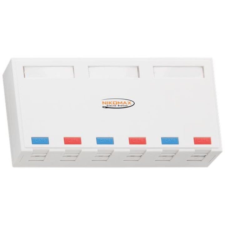 Външна кутия Nikomax, 6 порта (NMC-MB6P-ST-WT) (NMC-MB6P-ST-WT)