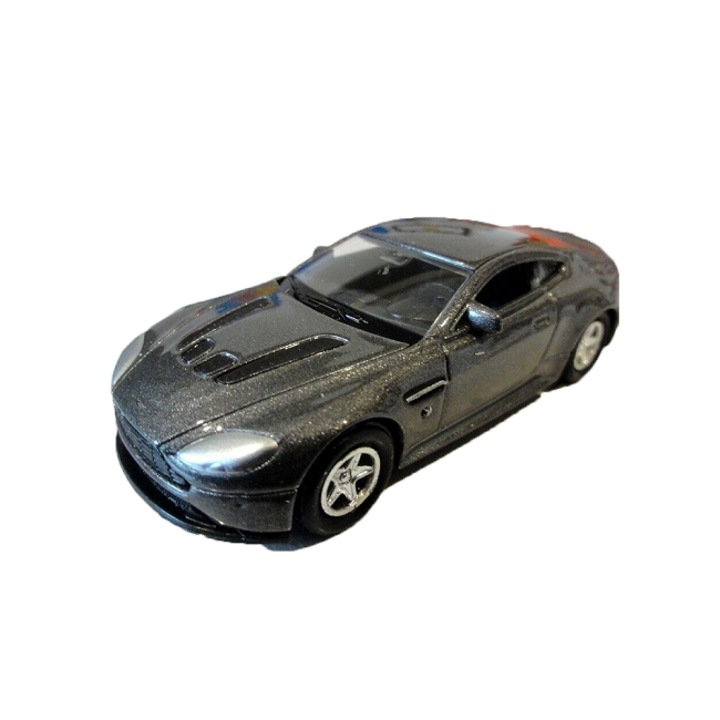 Количка Welly Aston Martin V12 Vantage, Колекционерска, Метален модел, Мащаб 1:64, Сив