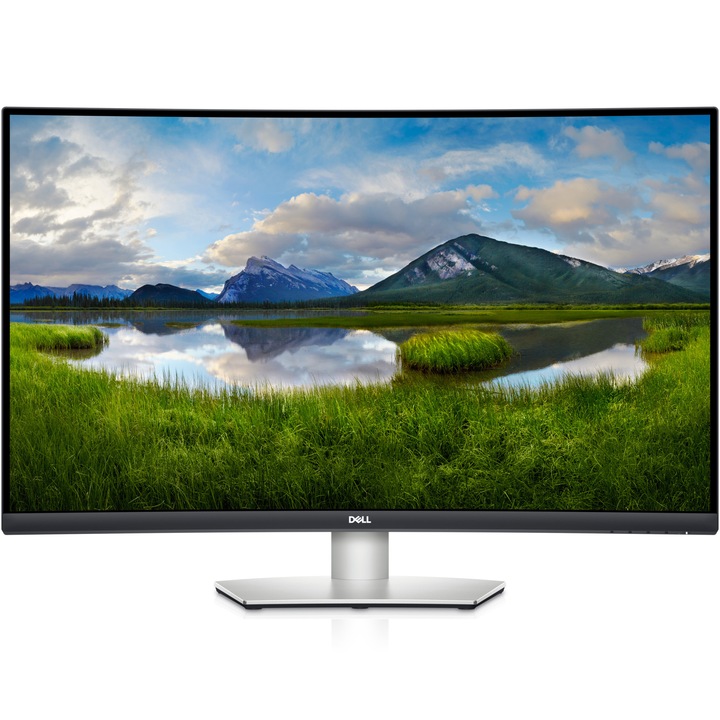 Dell S3221QSA 31.5" LED VA Ívelt monitor, UHD 4K, DisplayPort, FreeSync, HDR, Pivot, Ezüst