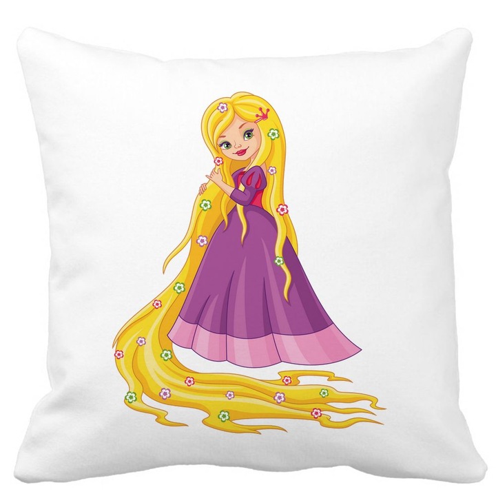 Négyzet alakú dekoratív párnahuzat Lila hercegnő ruha, 40x40 cm