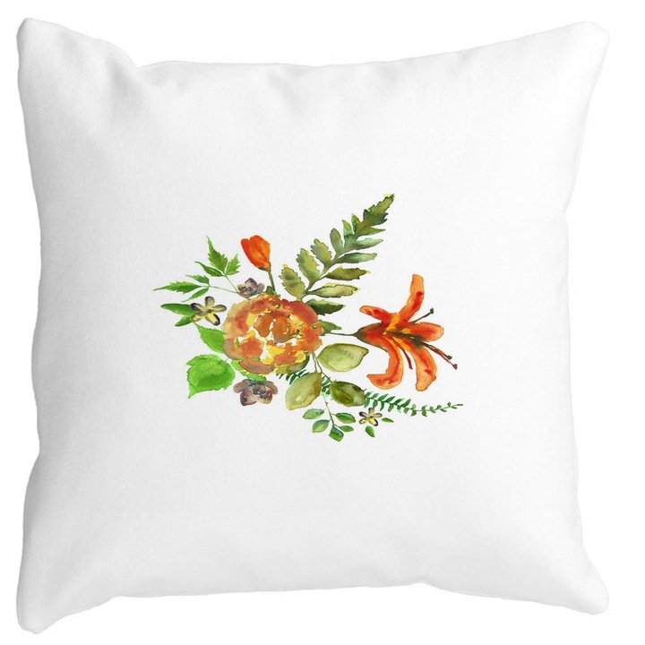 Négyzet alakú szőnyeg virágos dekoratív párnahuzat, 40x40 cm