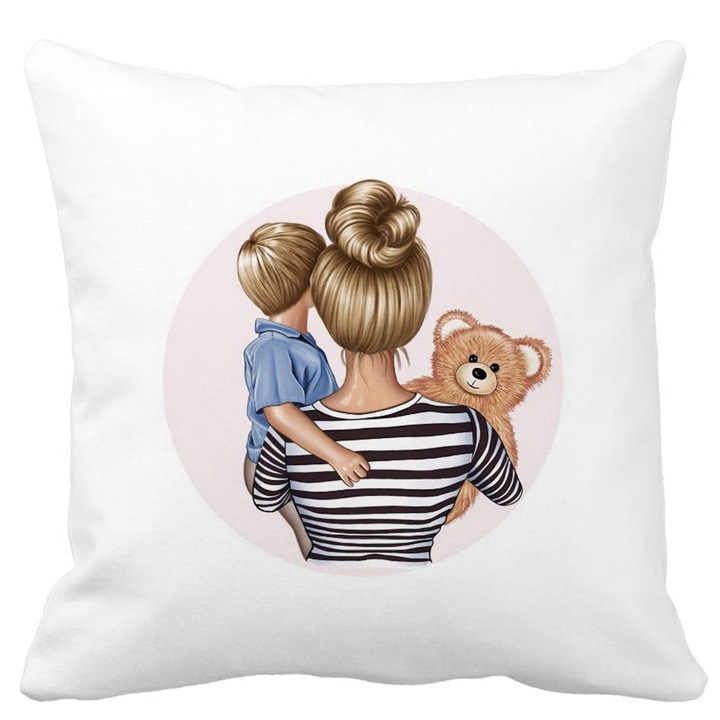 Mommy's Boy Mat négyzet alakú dekoratív párnahuzat, 40x40 cm