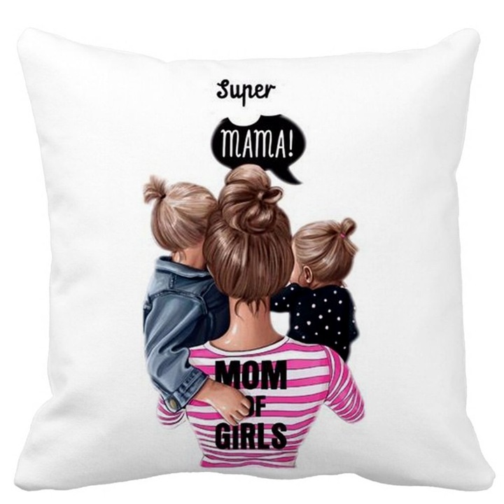 Szögletes matrac Super Mama dekoratív párnahuzat, 40x40 cm