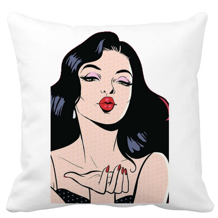 Négyzet alakú dekoratív szőnyeg Vintage pop art párnahuzat, 40x40 cm