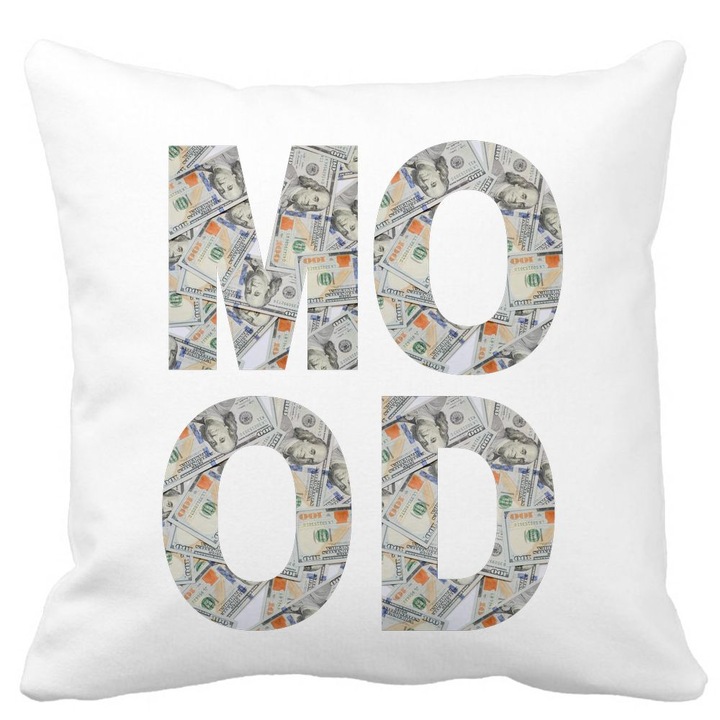 Money MOOD Mat Négyzet alakú dekoratív párnahuzat, 40x40 cm