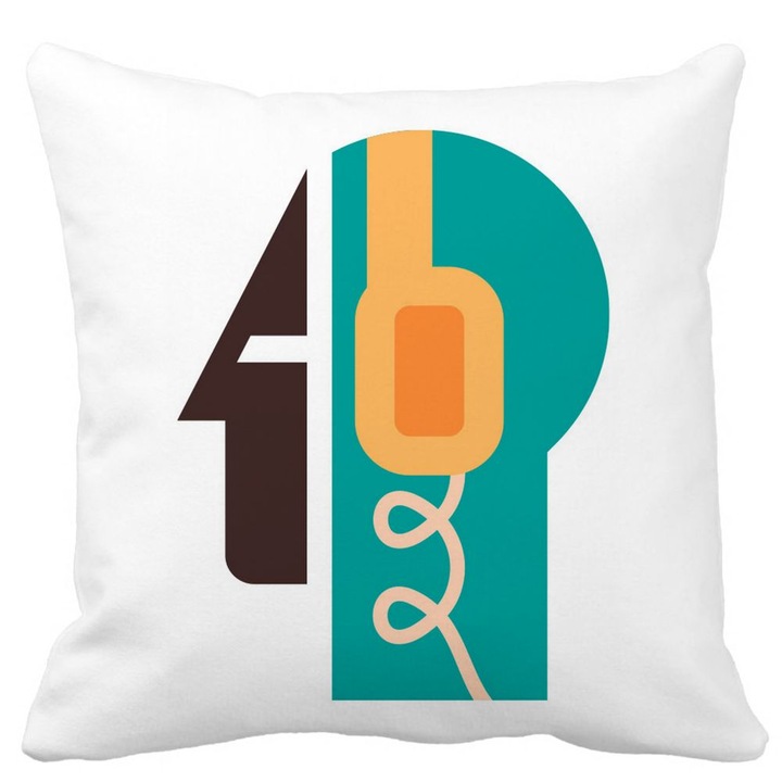 Négyzet alakú szőnyeg absztrakt dekoratív párnahuzat, ZiosGift, 40x40 cm