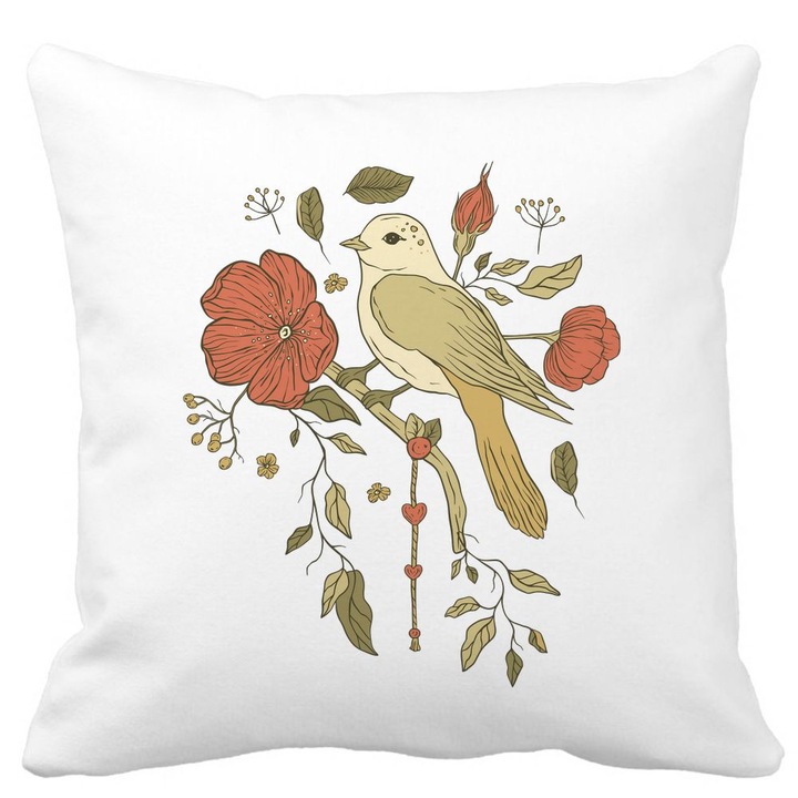 Dekoratív négyzet alakú matt Retro Art párnahuzat, 40x40 cm