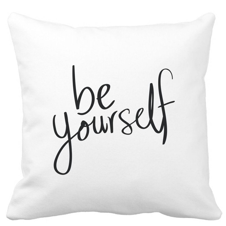 Be Yourself Mat négyzet alakú dekoratív párnahuzat, 40x40 cm