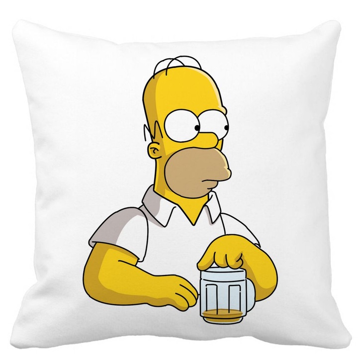 Négyzet alakú dekorációs párna Simpsons Homer párnahuzat, 40x40 cm