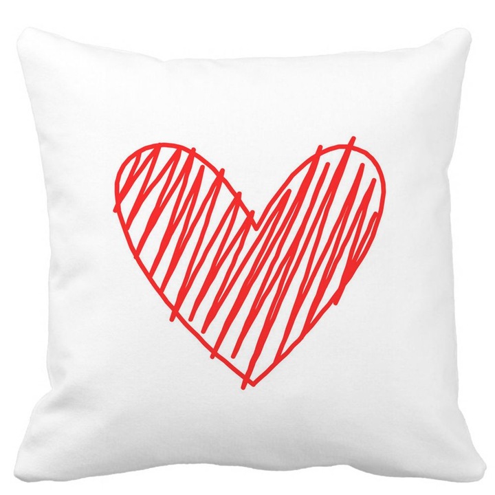 Négyzet alakú dekoratív párnahuzat szívszőnyeg, 40x40 cm