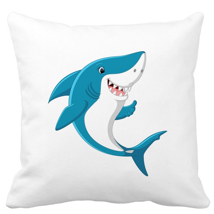 Dekoratív négyzet alakú párnahuzat Gyermek matrac Blue Shark, 40x40 cm