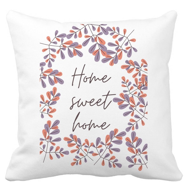 Mata Home Sweet Home négyzet alakú dekoratív párnahuzat, 40x40 cm