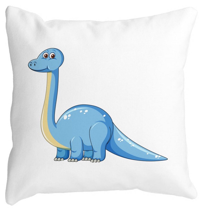 Dekoratív matrac négyzet alakú párnahuzat gyerekeknek kék dinoszaurusszal, 40x40 cm