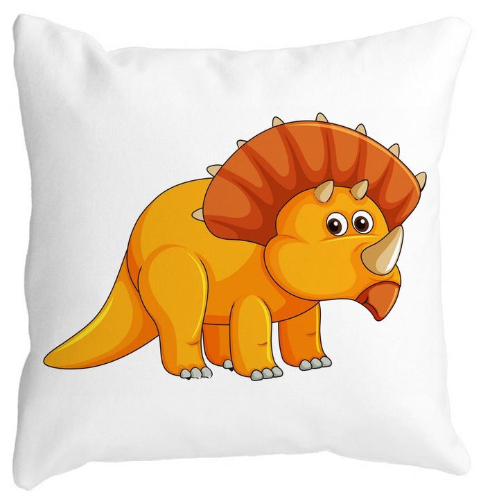 Gyermek négyzet alakú szőnyeg dekoratív párnahuzat orrszarvúval, 40x40 cm