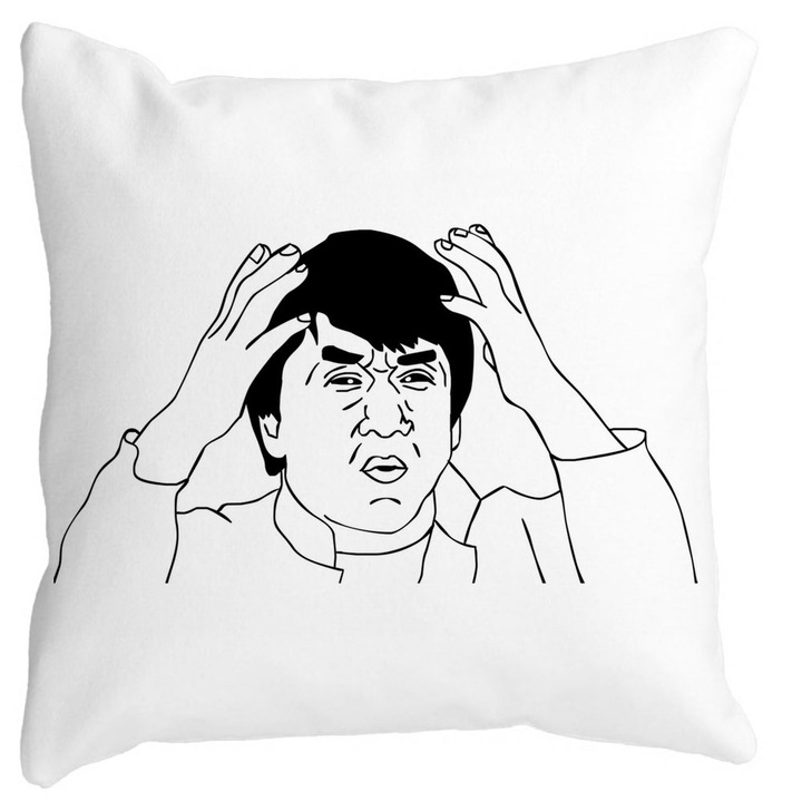 Négyzet alakú Mata dekoratív párnahuzat Mém MI?, 40x40 cm