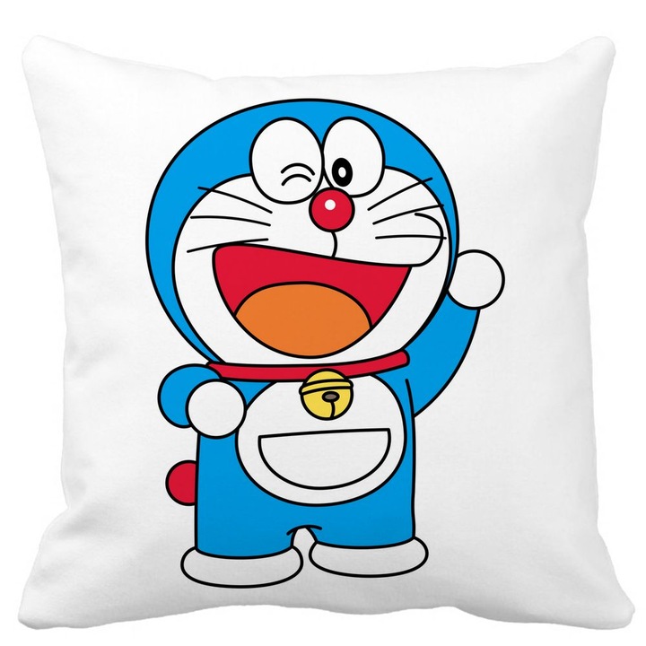 Doraemon gyerekszőnyeg négyzet alakú díszpárnahuzat, 40x40 cm