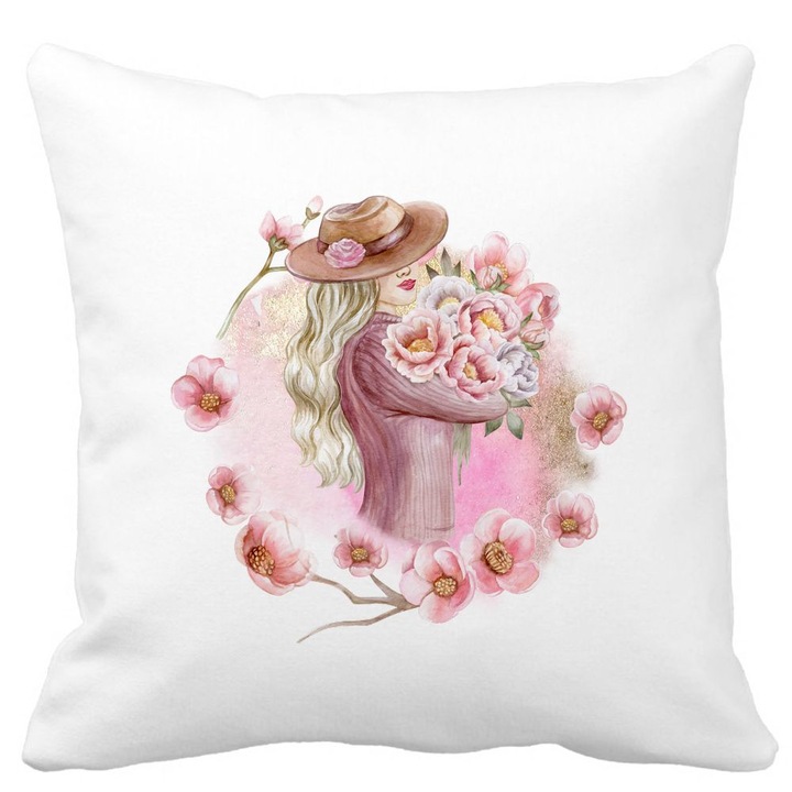Mata The Flower Lady szögletes díszpárnahuzat, 40x40 cm