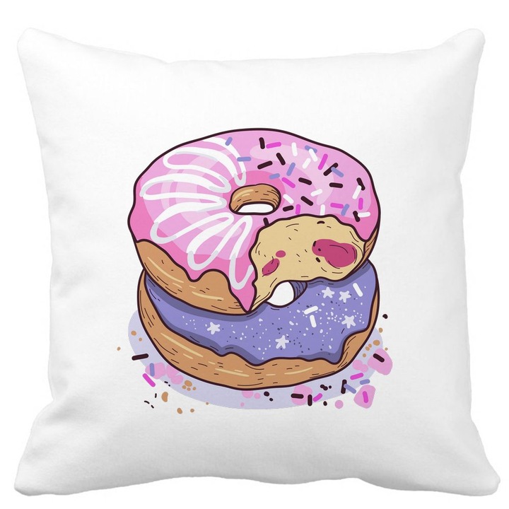 Négyzet alakú dekoratív szőnyeg üvegezett fánk párnahuzat, 40x40 cm