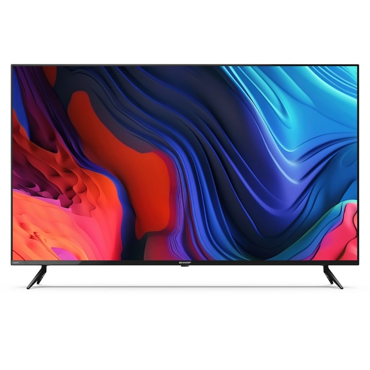 Телевизор Sharp 50FL1EA, 50" LED Android TV, 4K Ultra HD 3840x2160 Frameless, 1 000 000:1, DVB-T/T2/C/S/S2, Active Motion 600, 2x10W (6 ohm), HDR10, Dolby Digital, Dolby Vision, DTS:X, Google Assistant, Chromecast Built-in, 2xHDMI 2.1, SD card re 50FL1EA