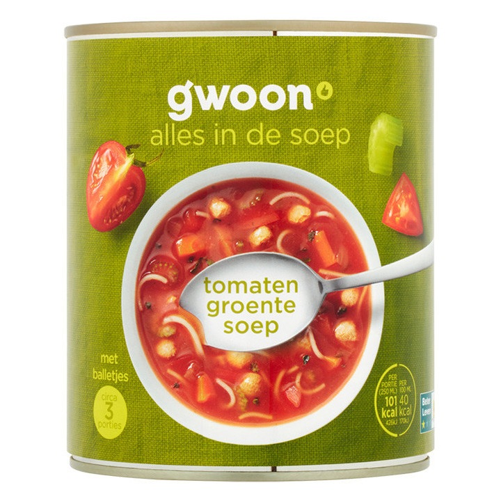 Ciorbita de rosii, G'woon, cu legume, gata preparata, 800 ml
