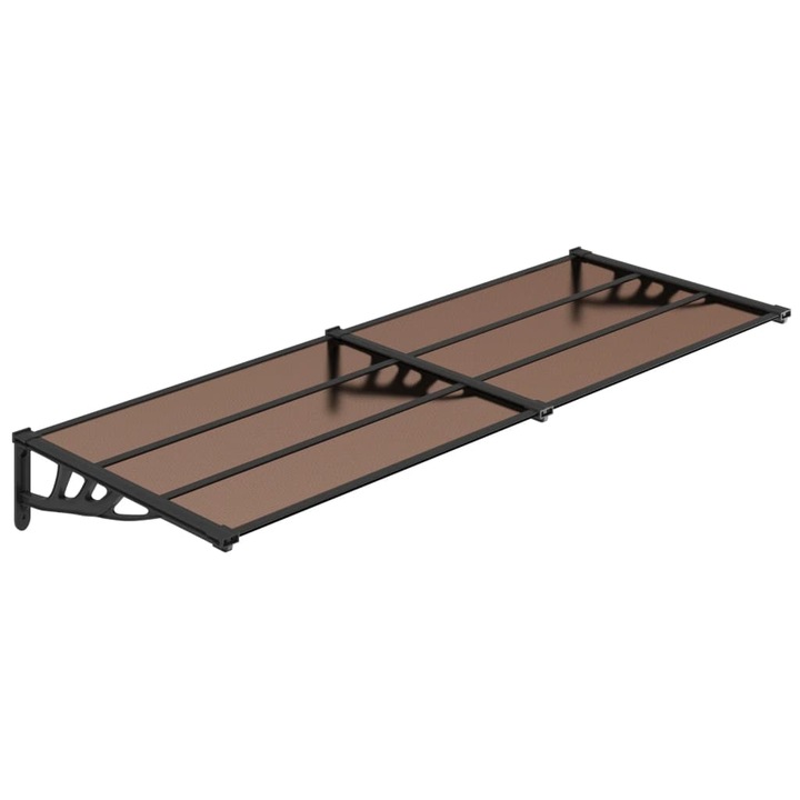 Навес за врата vidaXL, Черен, 239x90 см, Поликарбонат, 5.7 kg