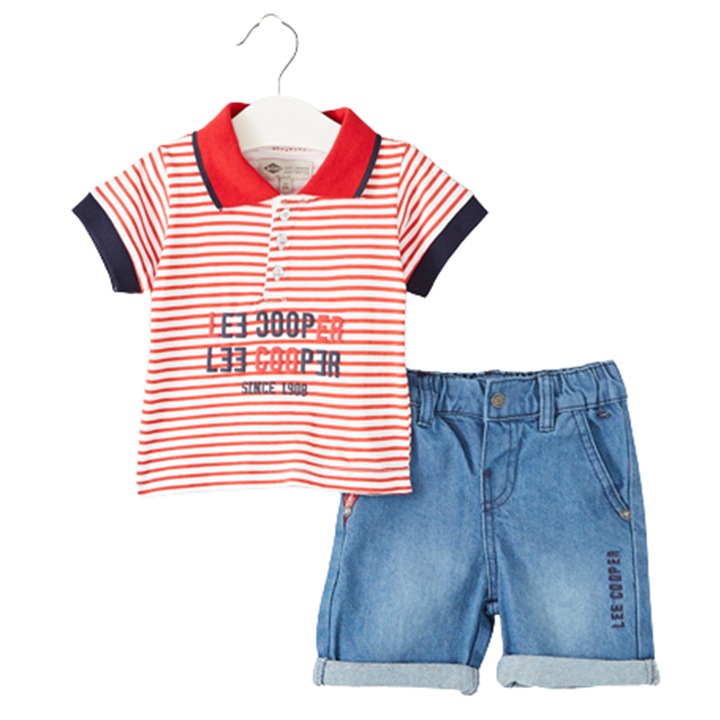 Compleu baieti albastru Lee Cooper, Rosu