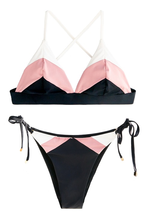 Дамски бански JUP LPP 4398G-99X, 2 части, Черен