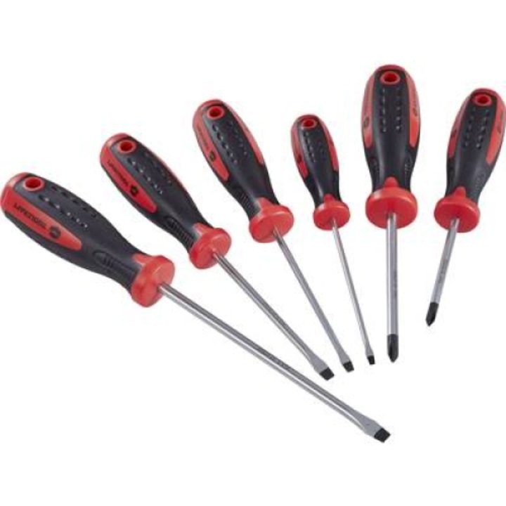 Комплект отвертки от 6 части, плоски и кръстати, PH screwdrivers Toolcraft 1534180 (96029C1123)
