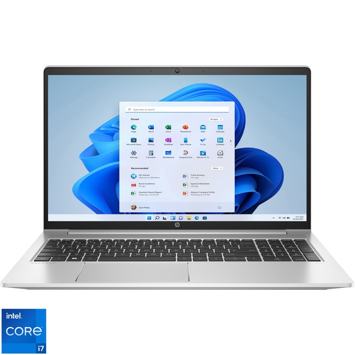 Laptop HP ProBook 450 G9 cu procesor Intel® Core™ i7-1255U pana la 4.70 GHz, 15.6", Full HD, IPS, 8GB, 512GB SSD, Intel® Iris® Xe Graphics, Windows 11 Pro