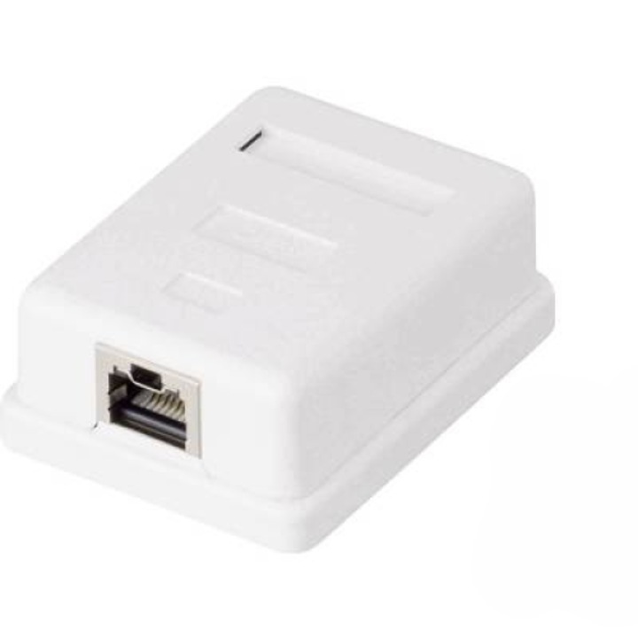 1-портова стенна мрежова кутия, CAT 6, със заключване, бяла, Renkforce KSV-ND10 (RF-4473849)