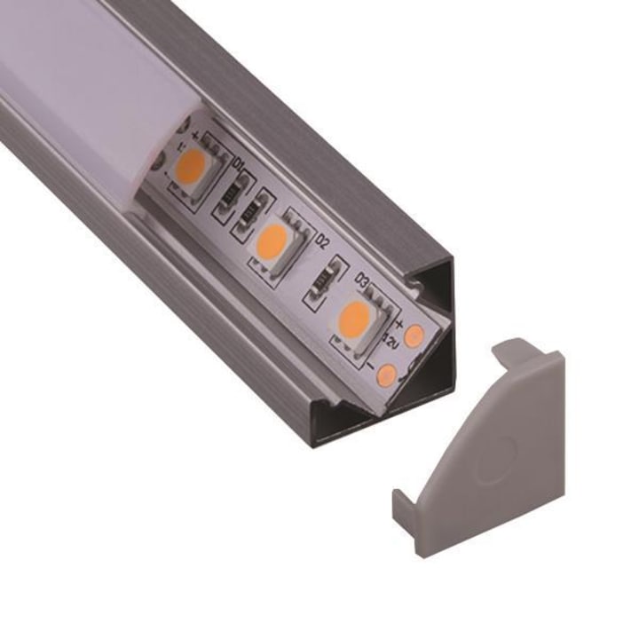 Profil din aluminiu aplicat la 45° pentru colt cu dispersor mat pentru banda LED, L-2M, 18,11x26,48, Eurolamp