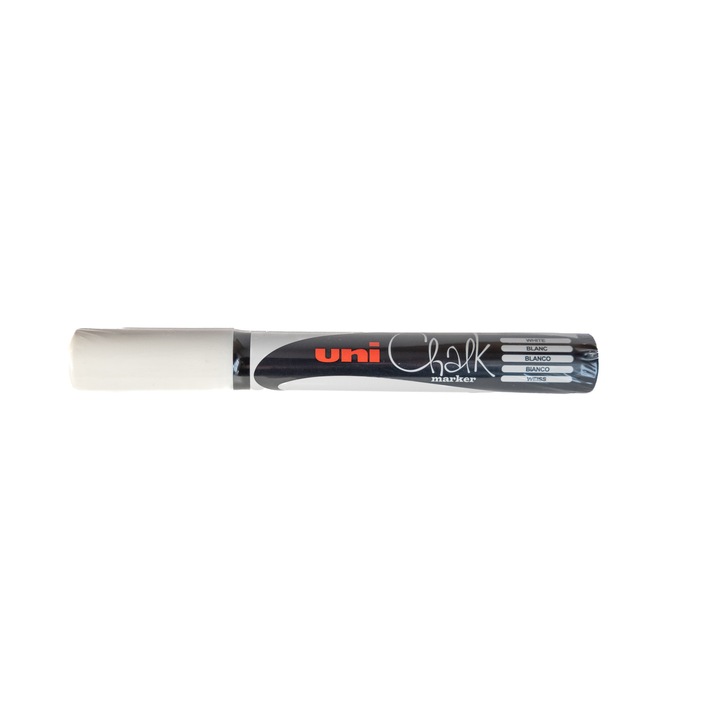 Marker Uni Chalk PWE-5M, creta lichida, 1.8 - 2.5 mm, alb